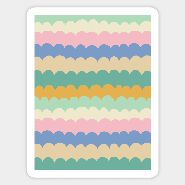 Colorful wavy pattern in cool tones Sticker by Natalisa